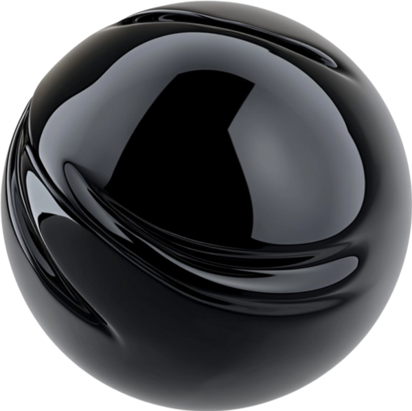 White marble sphere with faint black coloring.